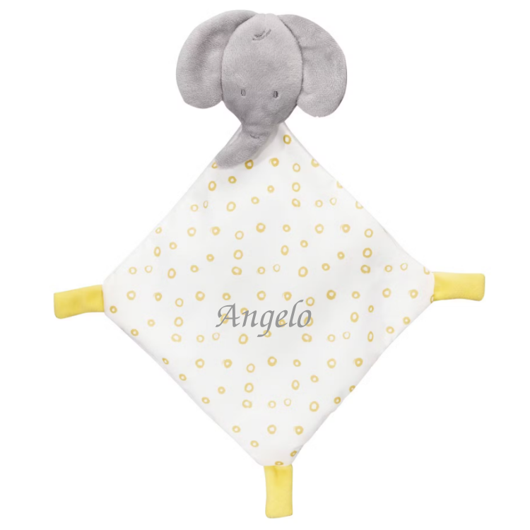  - eli & zeli - comforter elephant white yellow grey 25 cm 